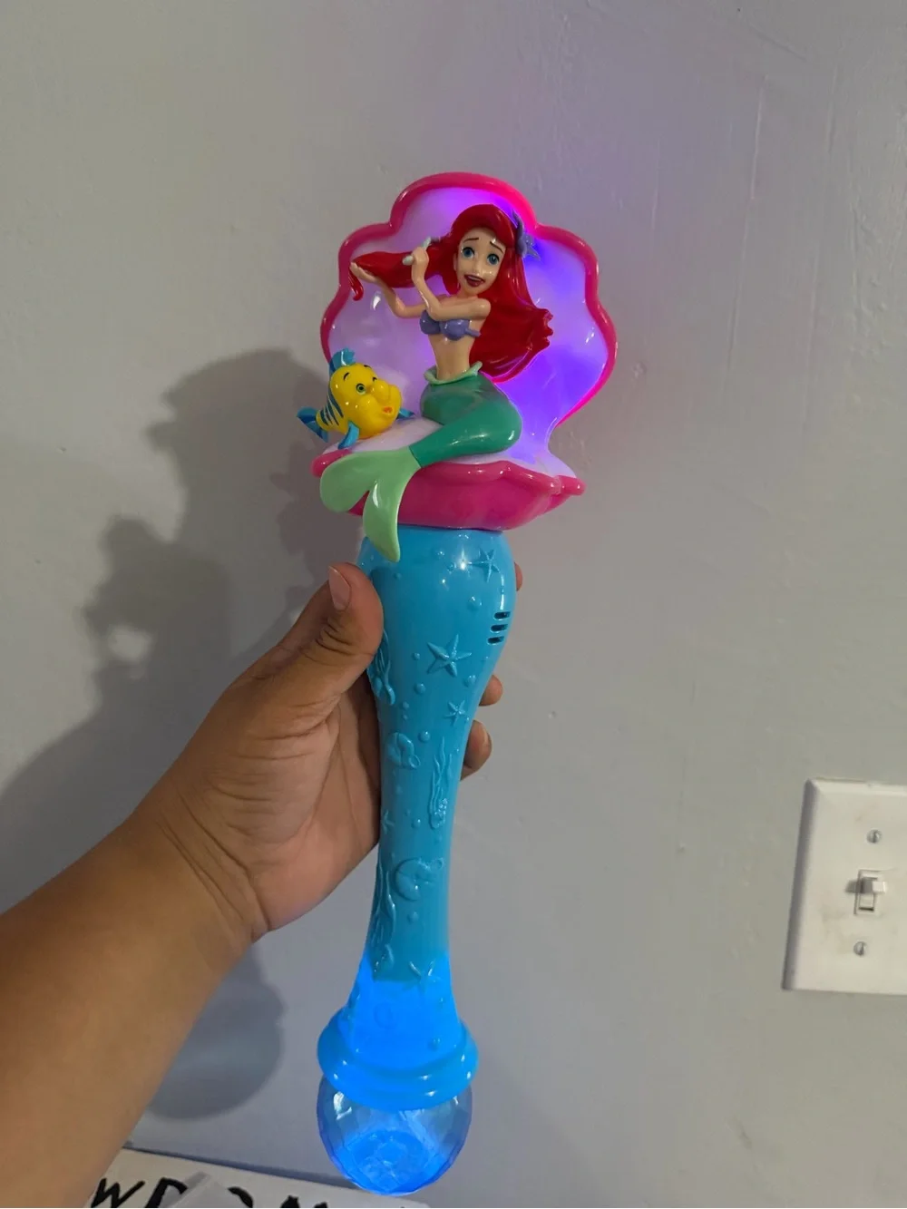 Disney Store Official Little Mermaid Ariel & Flounder Light & Sound Bubble Wand